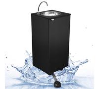 Express Water Basic Dark Plus, Lavandino Lavabo Lavello, Portatile Autonomo Trasportabile, con Serbatoio d'Acqua, in Acciaio Inox, con Comando a Pedale con Kit Acqua Calda, Certificato per ASL