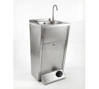 Express Water Silver, Lavandino Lavabo Lavello, Portatile Autonomo Trasportabile, con Serbatoio d'Acqua, in Acciaio Inox, con Comando a Pedale, Certificato per ASL, per Negozi e Studi Medici