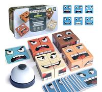 Expression Puzzle Building Blocks, Puzzle di Legno Matching Game Puzzle Giochi Face Change Cube Game Con Campanello Educational Montessori Giocattoli Giochi Interattivi Per Bambini 3-12 Anni