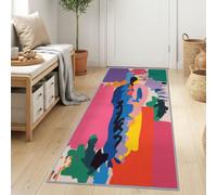 Expressionist Art Graffiti Color Blocks Corridoio Runner Tappeto 60 x 120 | Tappeto passatoia moderno astratto a pelo basso antiscivolo con stampa per cucina, salotto, ingresso, camera da letto