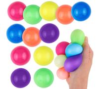 Expressions 12pc Value Pack - Squeeze Balls in Assorted Neon Colors - Fidget Toy Stress Balls for Adults and Kids - Anxiety Relief Items to Squish Sq