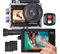 Exprotrek Action Cam, 20MP Action Cam 4K con Touch screen, Stabilizzatore EIS, Impermeabile Fino a 40m Sotto L'acqua