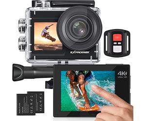 Exprotrek Action Cam, 20MP Action Cam 4K con Touch screen, Stabilizzatore EIS, Impermeabile Fino a 40m Sotto L'acqua