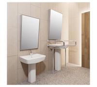 exproyzk 1 Confezione Specchio da Parete per Bagno Specchio inclinabile Fisso in Acciaio Inox visibilità Completa Disponibile per disabili(Silver,36"x 24")