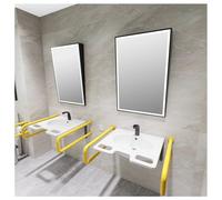 exproyzk 1 Confezione Specchio da Parete per Bagno Specchio inclinabile Fisso in Acciaio Inox visibilità Completa Disponibile per disabili(Nero,36"x 24")