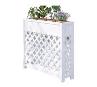 exproyzk Aiuole Rialzate da Esterno, Divisori/separé per Negozi, Supporto Rettangolare per Piante per Centri Commerciali, Ristoranti E Bar(Bianco,120x25x90cm)