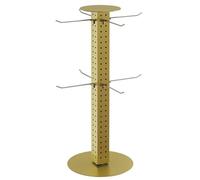 exproyzk Espositore girevole Espositore per vendita al dettaglio Supporto da banco regolabile per gioielli, calze, custodia per telefono, rotazione a 360°(Gold,Round)