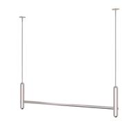 exproyzk Espositore in Metallo Dorato da Parete per Negozi di Abbigliamento | Appendiabiti sospesi a soffitto per vetrine, ideali per l'organizzazione di abiti da sposa(Silver,150cm/4.9ft)