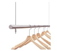 exproyzk Espositore per Abbigliamento A Soffitto, Altezza Regolabile | Organizzatore per abiti in acciaio inox argentato, per negozi di abbigliamento, showroom e uso domestico(60cm/2ft)
