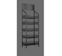 exproyzk Espositore per negozi con ruote, Espositore per snack, Carrello espositore per caramelle e patatine per supermercati e cucine domestiche(nero,60x27x140cm)