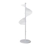 exproyzk Espositore per sciarpe, Porta sciarpe a spirale, Supporto per hijab per negozio di abbigliamento, commerciale, casa, Salvaspazio(Bianco,170x42cm)