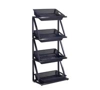 exproyzk Espositore per snack da supermercato, Scaffali espositivi neri indipendenti per negozi, Grande scaffale per snack in metallo per attività commerciali(nero,66x35x130cm)