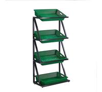 exproyzk Espositore per snack da supermercato, Scaffali espositivi neri indipendenti per negozi, Grande scaffale per snack in metallo per attività commerciali(Verde,66x35x130cm)