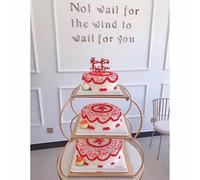 exproyzk Espositore per torte Espositore per torte e dessert a forma di albero in metallo, Espositore per torte per matrimoni, nascite, feste e dessert(3-Tier)