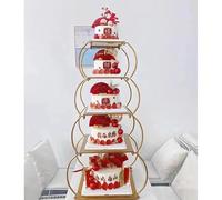 exproyzk Espositore per torte Espositore per torte e dessert a forma di albero in metallo, Espositore per torte per matrimoni, nascite, feste e dessert(5-Tier)