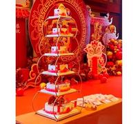exproyzk Espositore per torte Espositore per torte e dessert a forma di albero in metallo, Espositore per torte per matrimoni, nascite, feste e dessert(6-Tier)