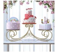 exproyzk Grande espositore per torte Alzata per torte in metallo a 3 piani, per dolci e pasticcini, per matrimoni e compleanni(Gold)