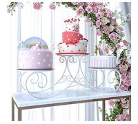 exproyzk Grande espositore per torte Alzata per torte in metallo a 3 piani, per dolci e pasticcini, per matrimoni e compleanni(Bianco)