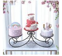exproyzk Grande espositore per torte Alzata per torte in metallo a 3 piani, per dolci e pasticcini, per matrimoni e compleanni(nero)