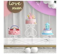 exproyzk Grande espositore rotondo in metallo per torte e dessert, sfondo per arco nuziale, porta palloncini(Bianco)
