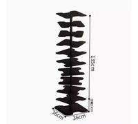 exproyzk Libreria ad albero Libreria con dorso in metallo Libreria salvaspazio, Scaffale portaoggetti indipendente, Libreria decorativa(nero,36 * 36 * 135cm)