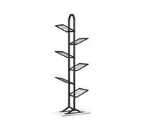exproyzk Libreria ad albero Libreria con dorso in metallo Libreria salvaspazio, Scaffale portaoggetti indipendente, Libreria decorativa(nero,40 * 25 * 130cm)
