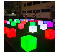 exproyzk Luci a cubo Impermeabili Lampada da Terra a cubo LED con Telecomando, Luminosità dimmerabile Luce Notturna Ricaricabile per Feste in Interni, Esterni e Patio(60cm)