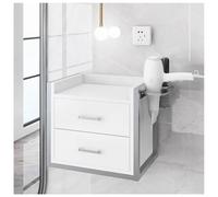 exproyzk Mobiletto da barbiere a parete con porta asciugacapelli Armadio porta attrezzi da parrucchiere(White#B)