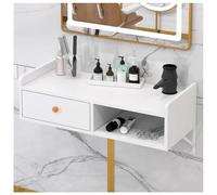 exproyzk Mobiletto da parete Mobile TV sospeso, Consolle multimediale a parete, mobiletto portaoggetti Organizzatore da appoggio per il bagno(Bianco,70x30x16cm)