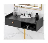 exproyzk Mobiletto da parete Mobile TV sospeso, Consolle multimediale a parete, mobiletto portaoggetti Organizzatore da appoggio per il bagno(nero,50x30x16cm)
