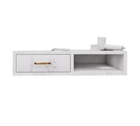 exproyzk Mobiletto portaoggetti a parete, Organizzatore per strumenti per capelli, Mobile TV sospeso, Organizzatore per piano bagno, Trama in marmo(Bianco)