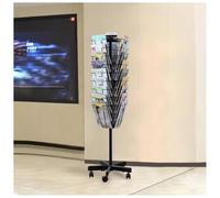 exproyzk Portariviste Girevole in Filo Metallico, Espositore da Pavimento per brochure di Fumetti, Porta volantini, opuscoli, cataloghi, Materiale illustrativo