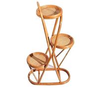 exproyzk Portavasi a 3 ripiani Portaoggetti in rattan Fioriera naturale Portafiori da balcone per soggiorno