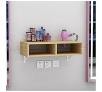 exproyzk Postazione a parete Mobiletto per lo styling Attrezzatura per centri estetici e spa con spazio aperto(Natural,70x30x16cm)