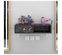 exproyzk Postazione styling a parete con 1 cassetto, Postazione da barbiere con porta asciugacapelli, Attrezzatura galleggiante per spa(nero,70x30x16cm)