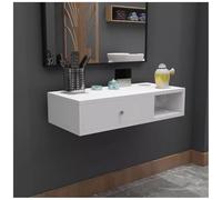 exproyzk Postazione styling a parete con porta asciugacapelli, Attrezzatura per salone di bellezza e barbiere(White#B,50x30x16cm)