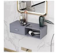 exproyzk Postazione styling a parete con porta asciugacapelli, Attrezzatura per salone di bellezza e barbiere(Grey,50x30x16cm)