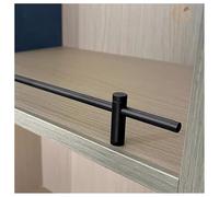 exproyzk Set Da 5 Barre Metalliche Moderne Anticaduta Per Scaffali - Barriera In Tubo Tondo Di Alluminio - Ringhiera Protettiva Decorativa - Per Librerie, Scarpere E Mobili(nero,60cm/23.6in)