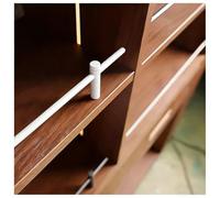 exproyzk Set Da 5 Barre Metalliche Moderne Anticaduta Per Scaffali - Barriera In Tubo Tondo Di Alluminio - Ringhiera Protettiva Decorativa - Per Librerie, Scarpere E Mobili(Bianco,30cm/11.8in)