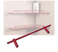 exproyzk Set Da 5 Barre Metalliche Moderne Anticaduta Per Scaffali - Barriera In Tubo Tondo Di Alluminio - Ringhiera Protettiva Decorativa - Per Librerie, Scarpere E Mobili(Red,60cm/23.6in)