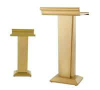 exproyzk Supporto per podio in Metallo Portatile, pulpiti in Acciaio Inox per chiese, aule, Matrimoni, discorsi(Gold)