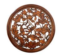 exproyzk Targa artistica da parete in legno intagliato, Decorazione da parete rotonda in legno, Pannello da parete rustico per la casa per soggiorno, camera da letto, 14 stili(#A)