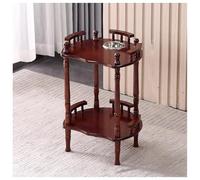 exproyzk Tavolino con posacenere, Tavolino per bevande Tavolino decorativo a 2 ripiani, Tavolino angolare per soggiorno Piccolo comodino(Brown#A)