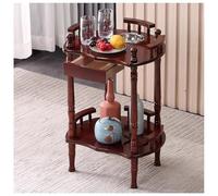 exproyzk Tavolino con posacenere, Tavolino per bevande Tavolino decorativo a 2 ripiani, Tavolino angolare per soggiorno Piccolo comodino(Brown#B)