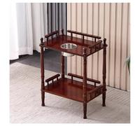 exproyzk Tavolino con posacenere, Tavolino per bevande Tavolino decorativo a 2 ripiani, Tavolino angolare per soggiorno Piccolo comodino(Brown#C)
