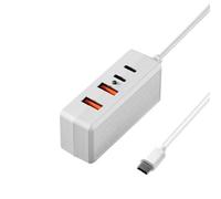 EXQIOUR Cavo splitter di ricarica da tipo C a doppio USB e doppio tipo C per una distribuzione sicura e stabile dell'alimentazione a 4 dispositivi stazione di ricarica USB