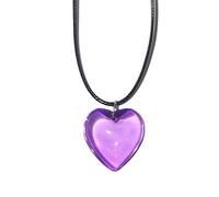 EXQIOUR Collana girocollo da donna con ciondolo a forma di cuore in corda con scritta "Big Loves", elegante catena regolabile, design semplice, gioiello con cuore per ragazze, Medio, come descritto