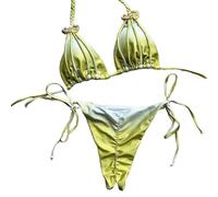 EXQIOUR Elegante costume da bagno a due pezzi per le donne Trend Tie Dyeing Tankini Set regolabile legato ad asciugatura rapida in nylon Split Beachwear Split Set di costumi da bagno a due pezzi