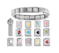 EXQIOUR Modulo Gioielli Risultati Perline Modulo Gioielli Fare Parte Fascino Link Acciaio Inox Charms Italiani Indossare Ogni Giorno Gioielli Di Fascino Italiano, Misura unica, come descritto