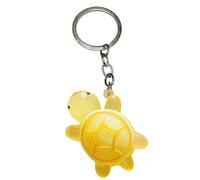 EXQIOUR Portachiavi flessibile dei materiali di gomma di Keychain delle tartarughe alla moda per gli studenti e gli operai del collare bianco animale sveglio, Giallo, Taglia unica